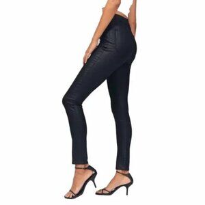 Abercrombie Womens Coated Super Skinny Ankle Jeans High Rise Black Size 33/16 L